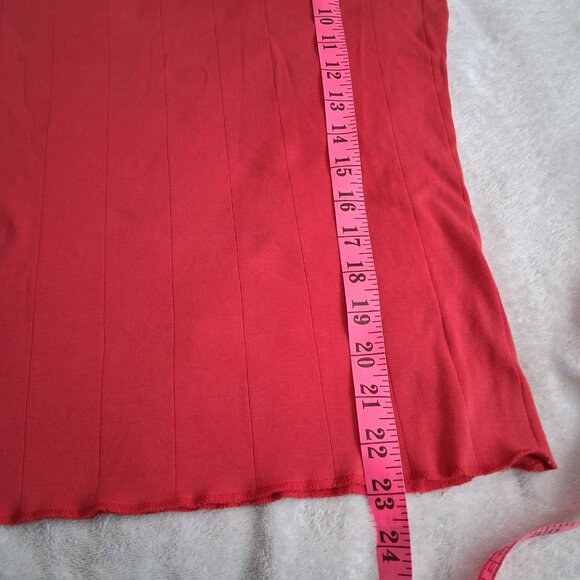 J. Crew Vintage Y2K Women's Size Small Coral Red Lace Trim Tank Top - Picture 10 of 11